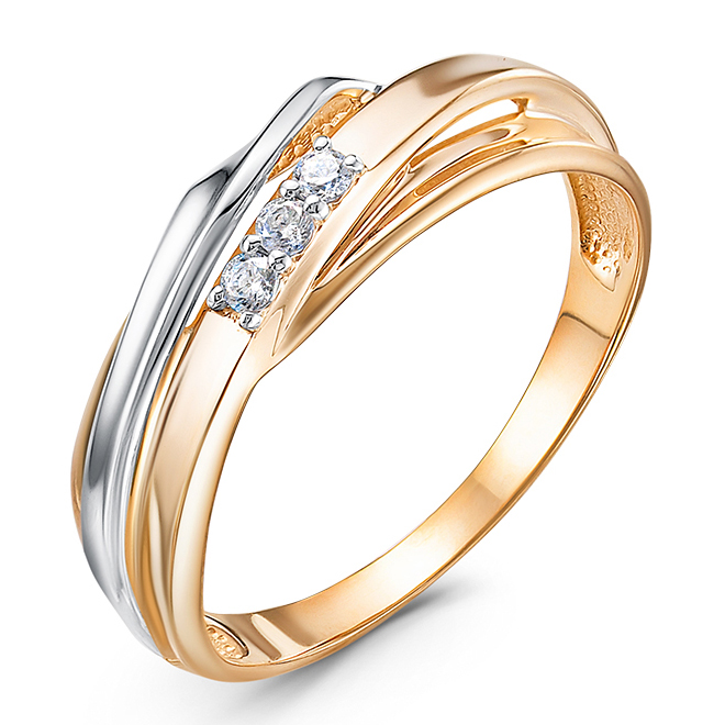 Кольцо, золото, фианит, 1102144